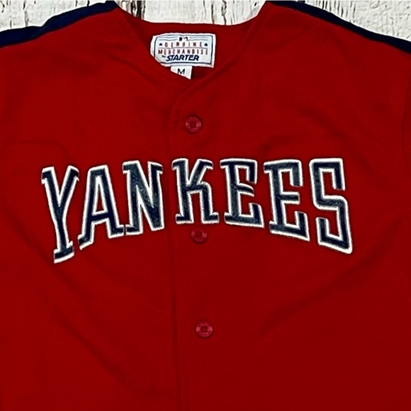 Vintage Kids New York Yankees Starter MLB Baseball 1990s Sports Jersey - Picture 2 of 6